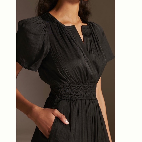 NWT Anthropologie The Somerset Silky Maxi Dress in Black size S - Picture 3 of 16